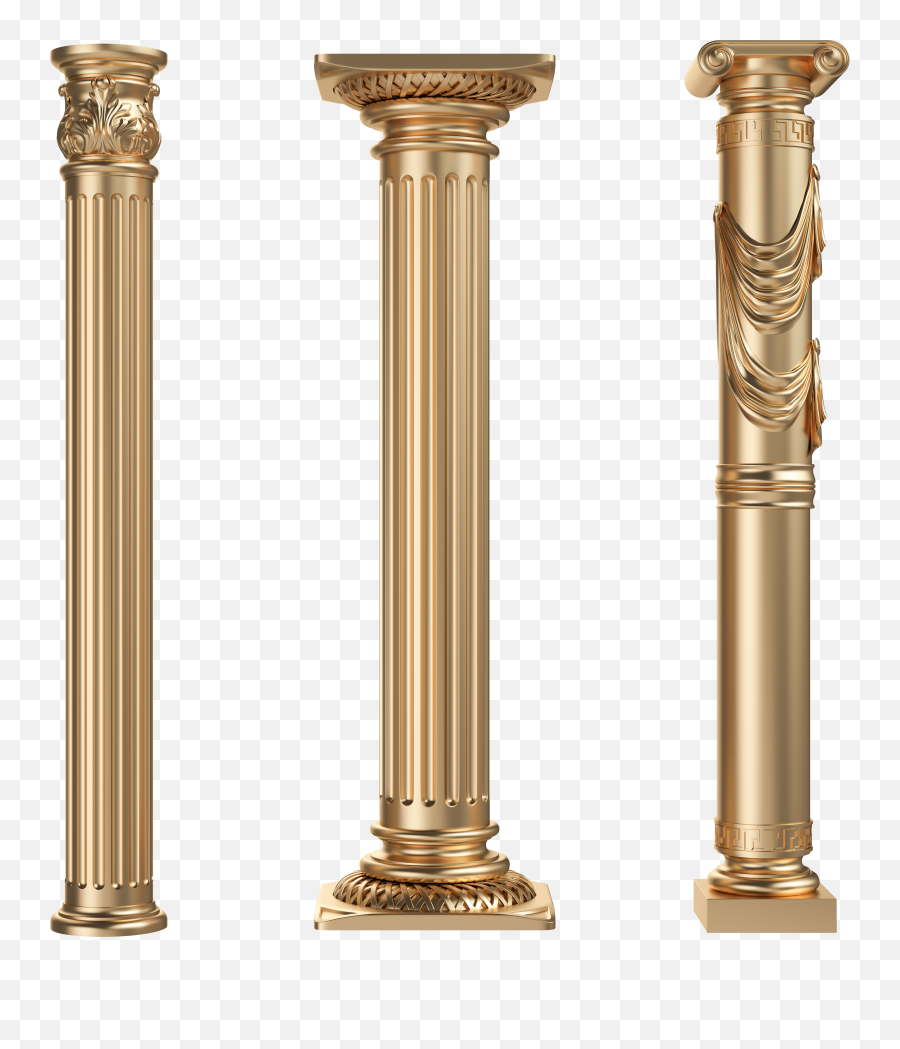 Download Style Gold Column Pole Roman Retro European Clipart - Golden Pillar Png,Pole Png