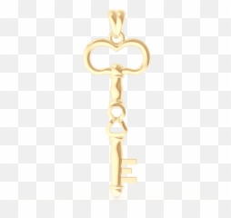 Classic Skeleton Key Pendant Necklace Bashert Jewelry - Solid png