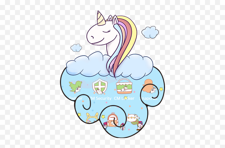 Cute Blue Cartoon Rainbow Unicorn Theme Apk 113 - Download Png,Rainbow Unicorn Icon