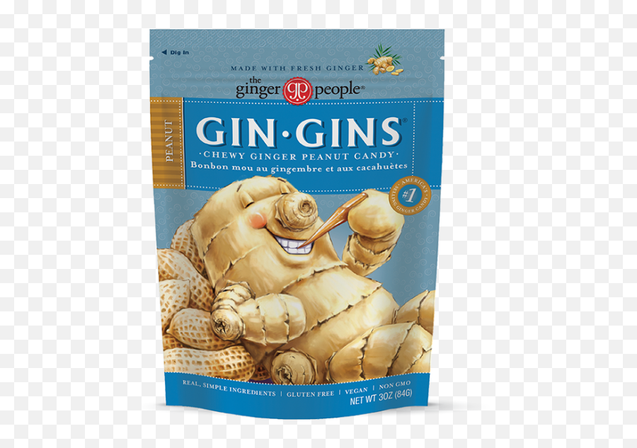 Gin Gins Peanut Ginger Chews - Us The Ginger People Ginger Candy Png,Peanut Transparent