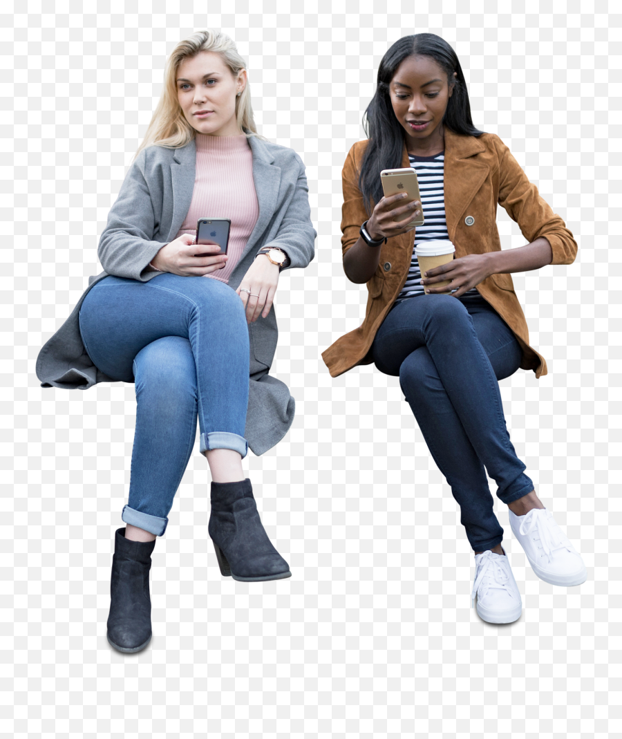Cut Out Women Friends Sitting - People Sitting Png,People Sitting Png