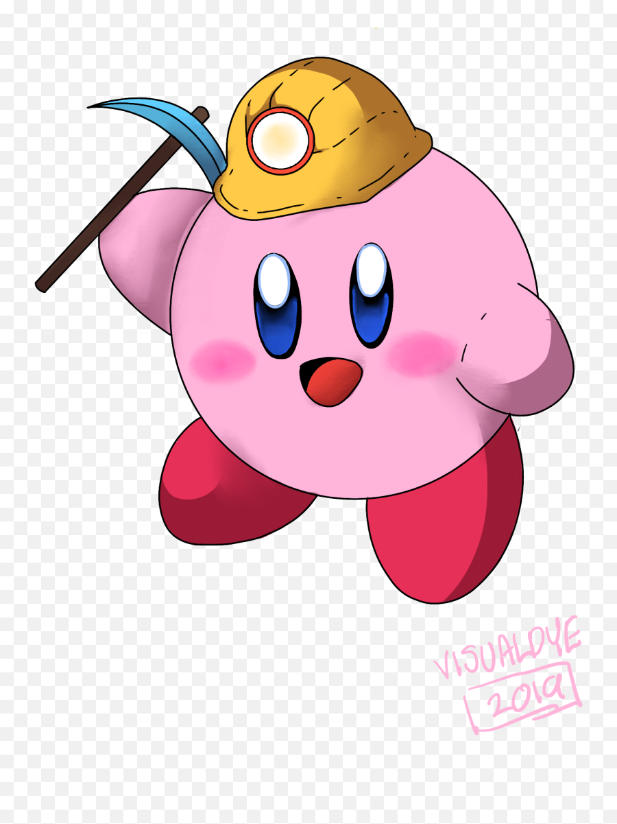 Miner Kirby By Visualdye - Cartoon Png,Kirby Png