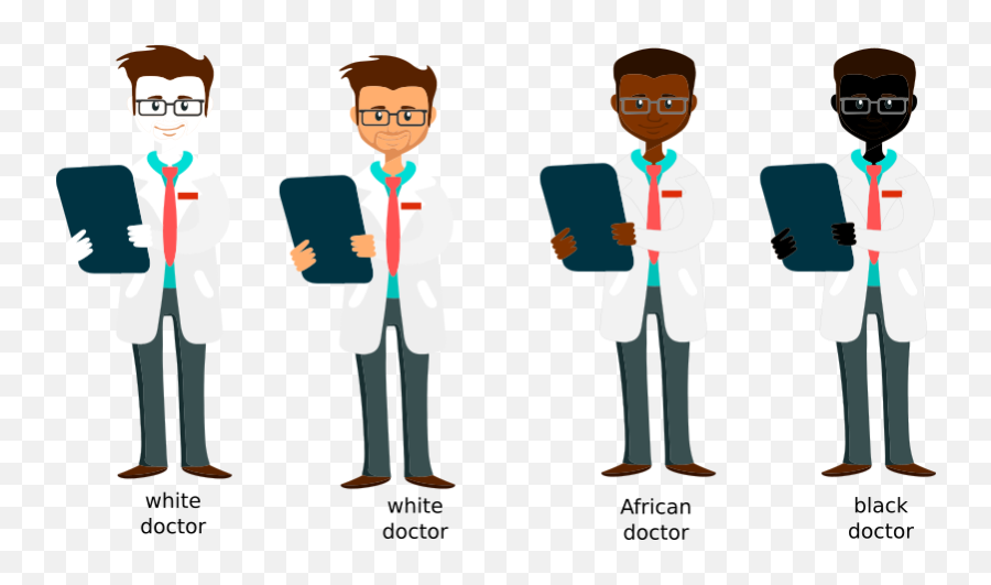 Clip Library White Caucasian African Doctors - Black Doctor Birthday Card Png,Doctor Clipart Png
