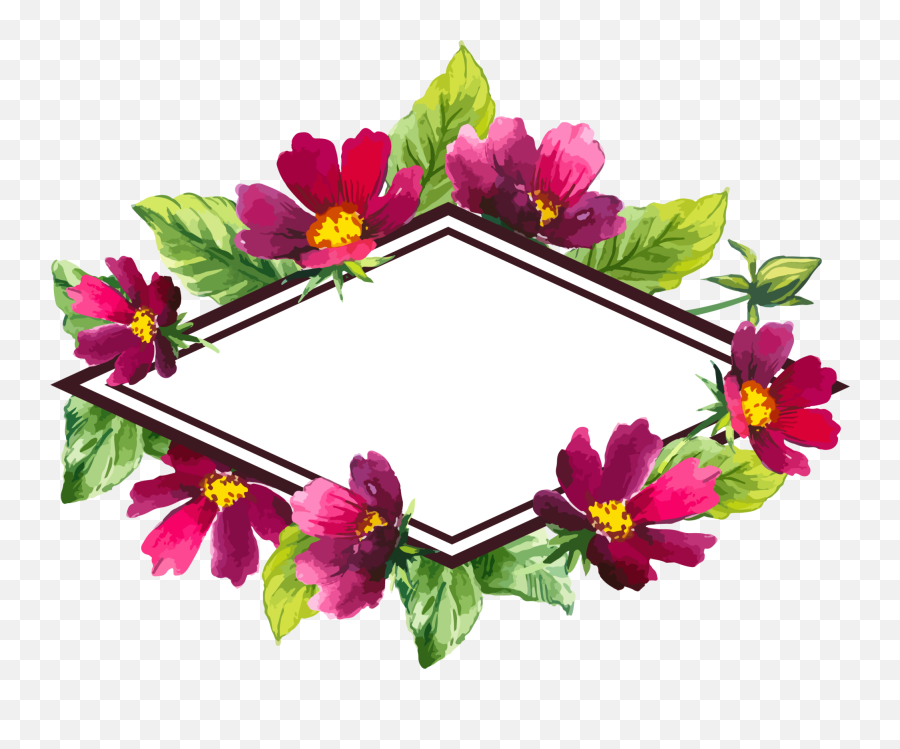 Download Flower Purple Frame Illustration Design Floral Hq - Floral Design Png,Flower Illustration Png