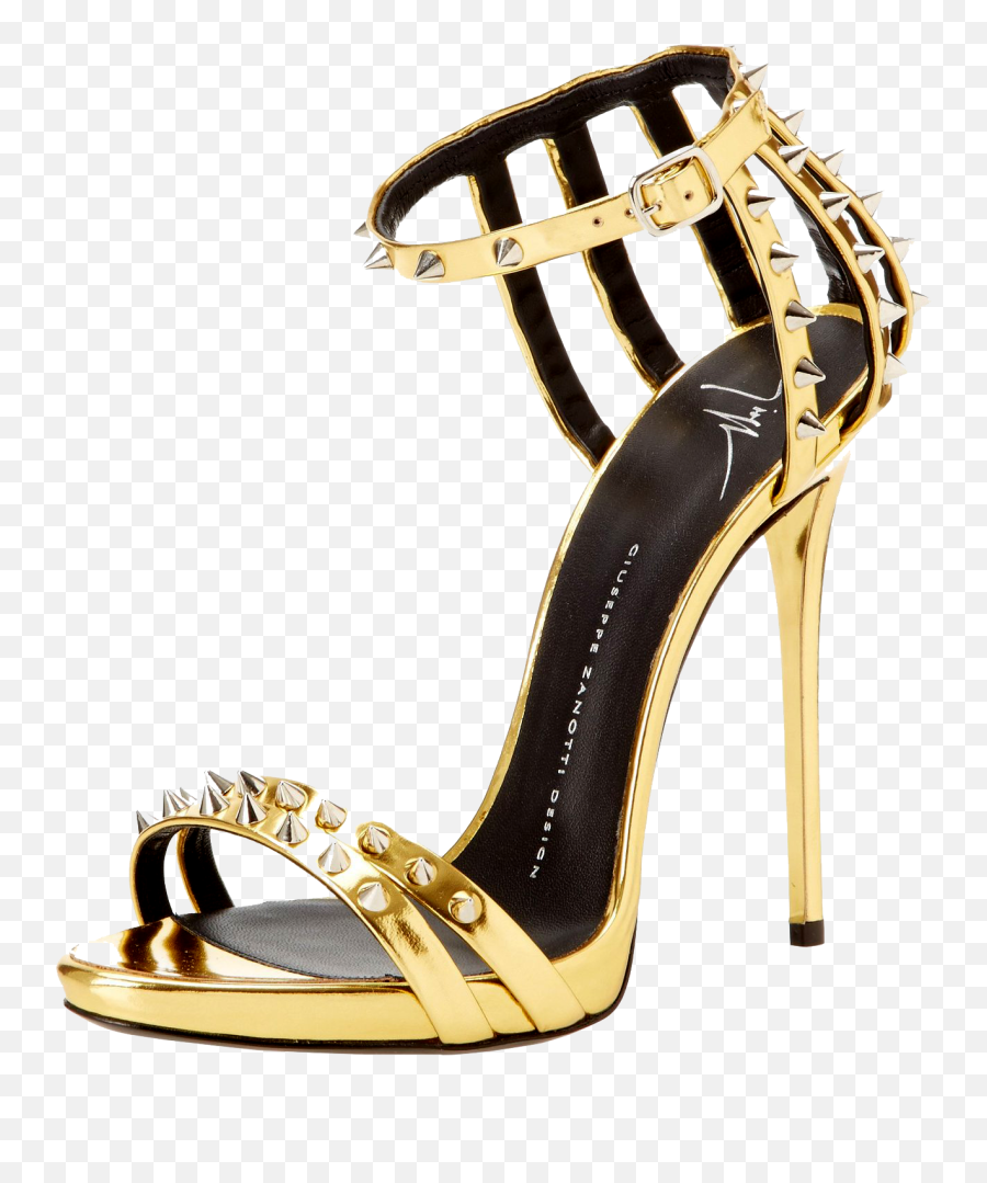 Women Shoes Png Transparent Images - Giuseppe Zanotti Gold Spiked Heels,Heels Png