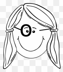Girl Face With Glasses Png Svg Clip - Pretty Art