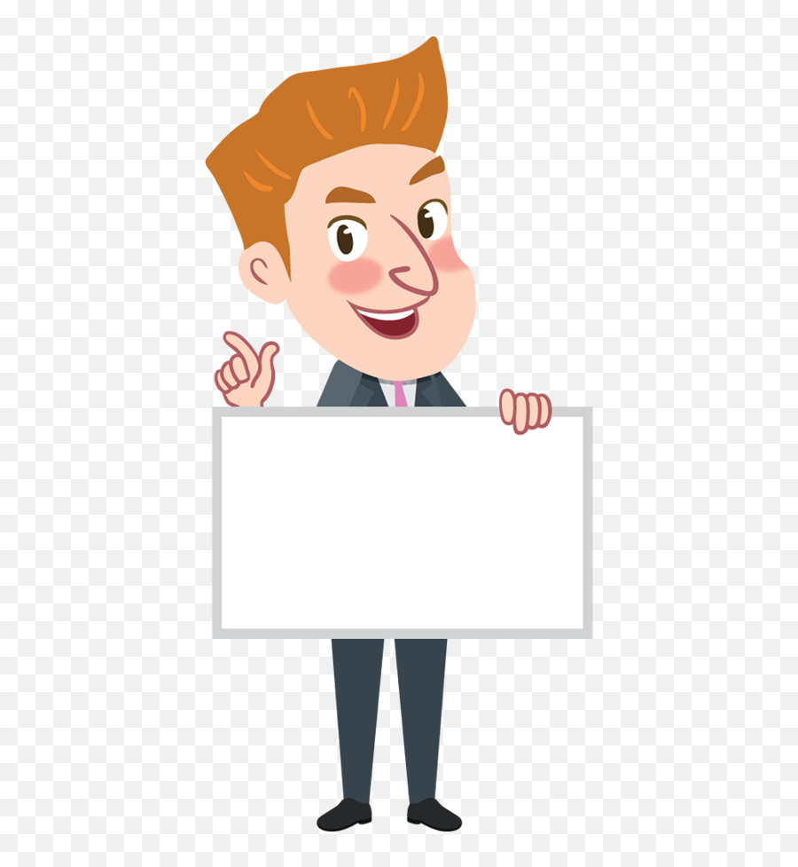 Explaining And Holding A White Board - Cartoon Man With Board  Png,Businessman Transparent Background - free transparent png images -  