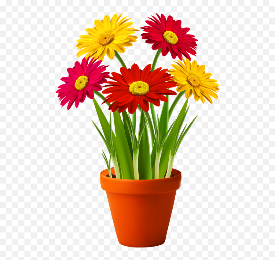 Flower Pots Transparent Png Clipart - Flower Pot With Flowers,Garden Flowers Png