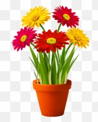 Flower Pots Transparent Png Clipart - With Flowers