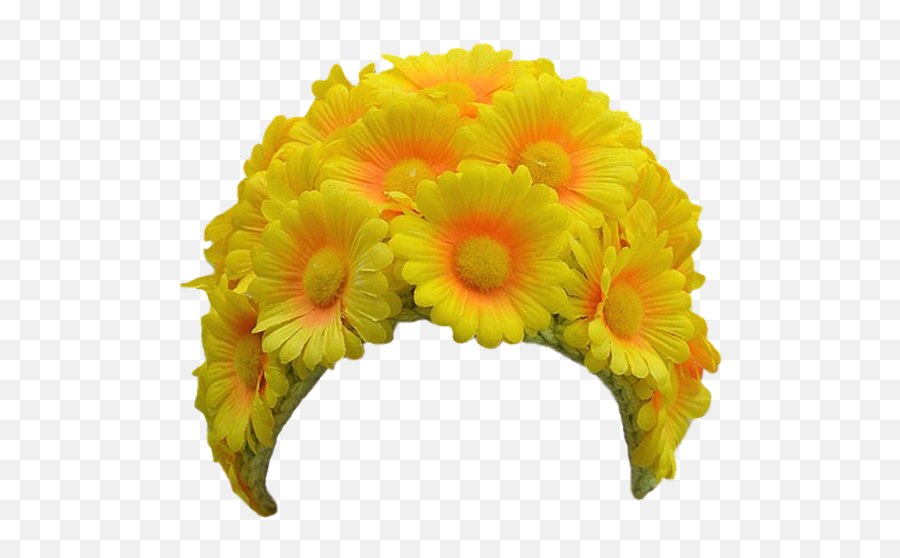 Daisy Marigold Head Crown Sticker By Bibek Kumar Shah - Flower Hair Band Png,Marigold Transparent