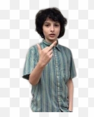 Finnwolfhard Middlefinger Sticker By Zan - Stranger Things Meme Middle Finger Png,Finn Wolfhard Png