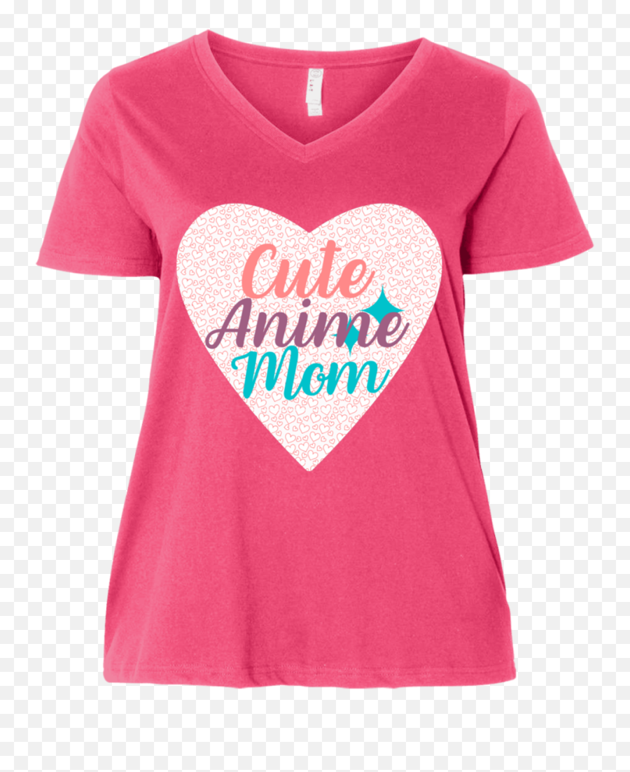 Cute Anime Mom Ladiesu0027 Curvy V - Neck Tshirt Short Sleeve Png,Cute Anime Transparent