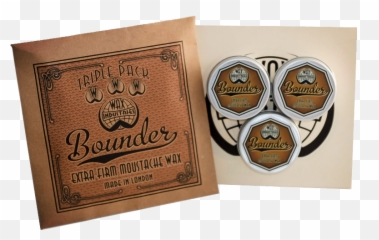 Bounder Extra - Firm Moustache Wax TriplePack 3x 10g Tins Football png