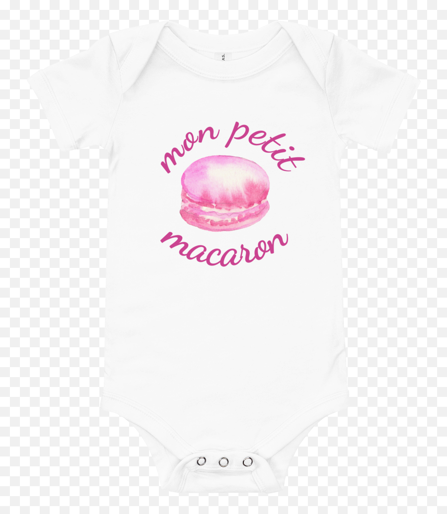 Mon Petit Macaron My Little French Baby One - Piece In Pink Short Sleeve Png,Macaron Png