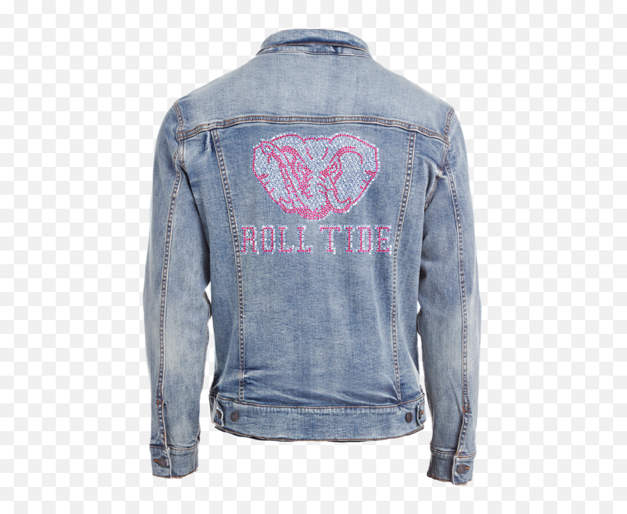 Alabama Roll Tide Bling Denim Jacket - Threadfast Denim Jacket Black Png,Roll Tide Png