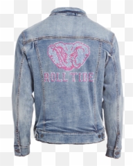 Alabama Roll Tide Bling Denim Jacket - Threadfast Denim Jacket Black Png,Roll Tide Png
