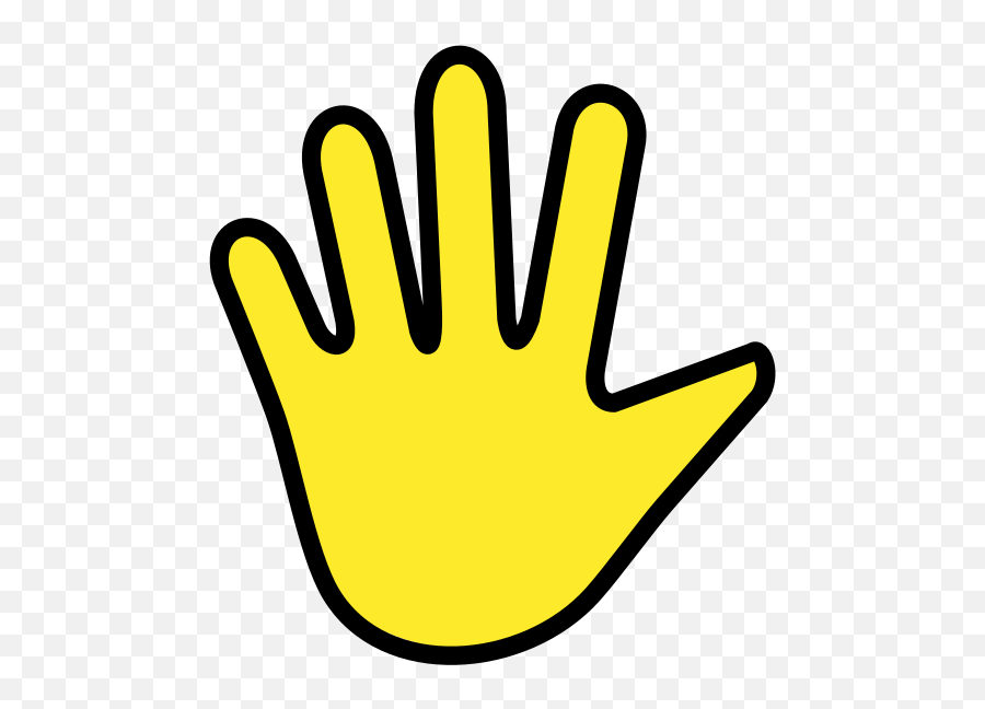 Raised Hand With Fingers Splayed - Emoji Meanings Clip Art Png,Raised Hands Png