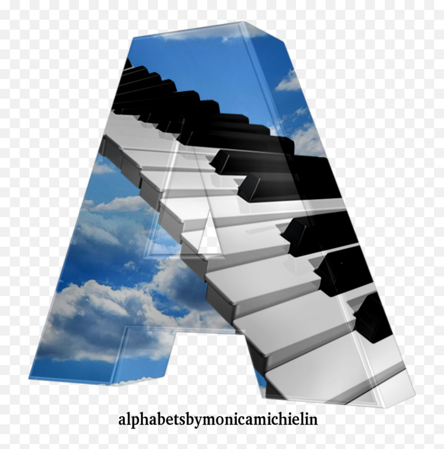 Monica Michielin Alphabets Blue Sky Alphabet With Piano - Vertical Png,Piano Keys Icon