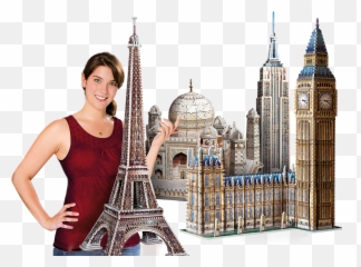 La Tour Eiffel Wrebbit 3d Puzzle - Wrebbit Eiffel Tower 3d Puzzle Png,Eiffel Tower Transparent