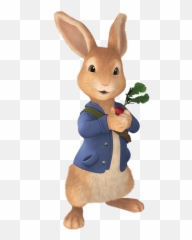 Peter Rabbit Holding Radish Transparent - Peter Rabbit Cartoon Drawing Png,Peter Rabbit Png