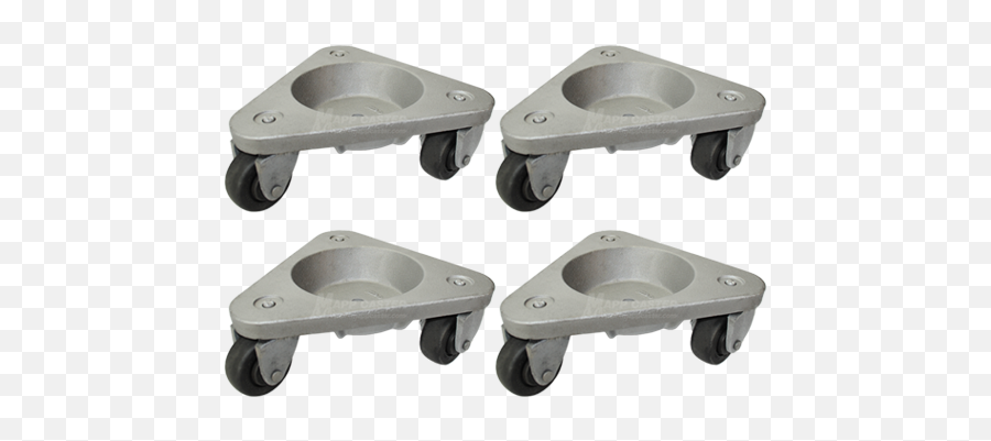 Set Of Four Large Frame Tri - Wheel Dolly Round Base With 3 Hard Rubber Wheels 630 Lbs Capacity Each 2520 Lbs Together Heavy Duty Tri Wheel Dolly Png,Heavy Duty Icon