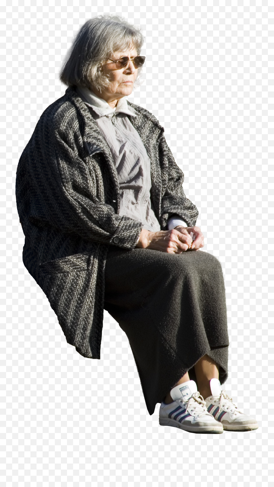 Lonely Senior Sitting - Sitting Old People Png,People Sitting Png