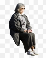 Lonely Senior Sitting - Old People Png