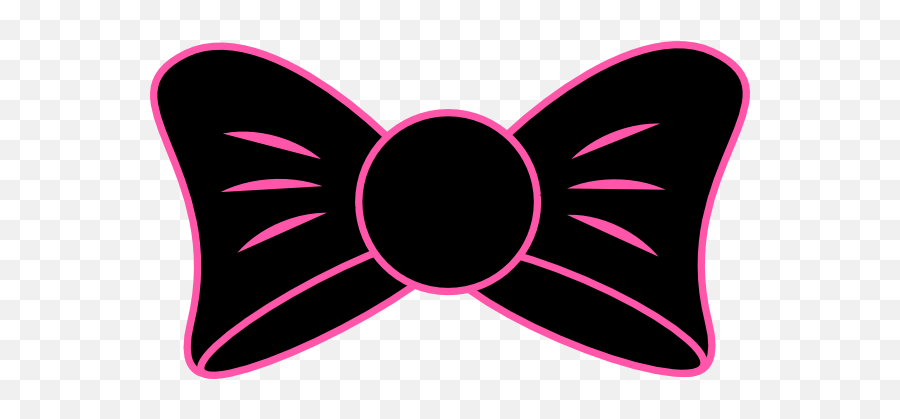 Black Bow 2 Clip Art - Vector Clip Art Online Pink And Black Bow Png,Pink Bow Png
