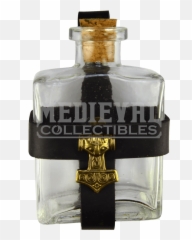Download Glass Potion Bottle With Mjolnir Holder - Bottle Glass Bottle Png,Potion Png