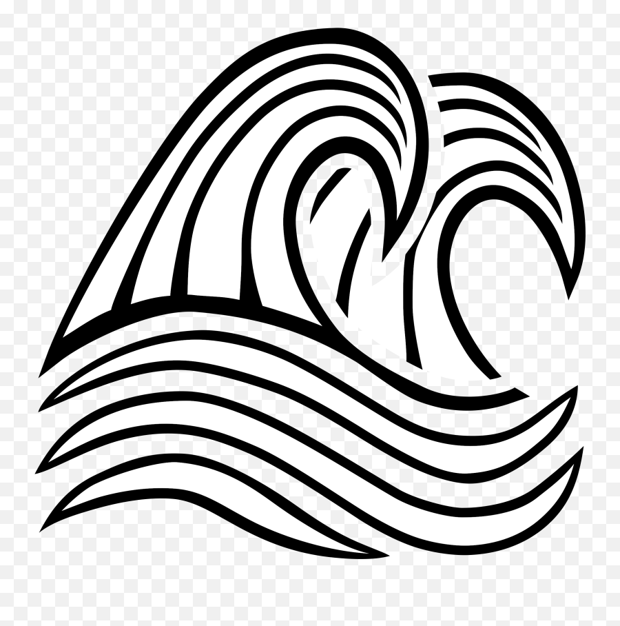 Line Art Wind Wave Drawing Breaking - Black And White Waves Drawing Black And White Png,Wave Line Png