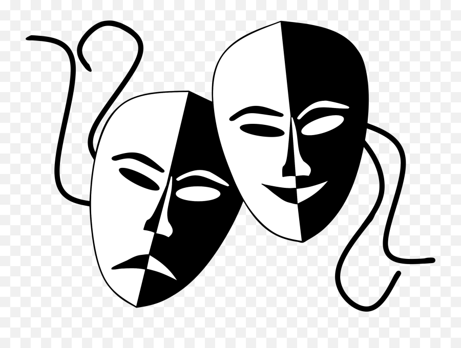 Drama Mask Png Transparent Cartoon - Tragedy And Comedy Masks Png,Drama Masks Png