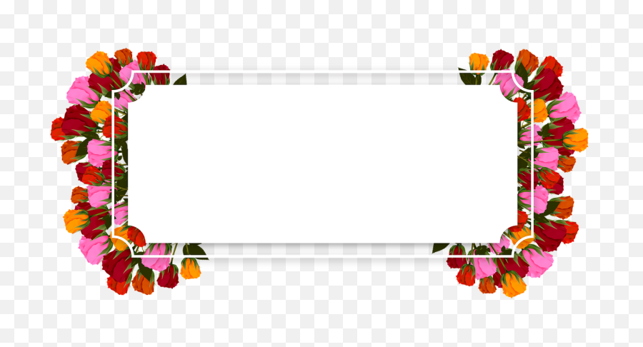 Download Hd Banner Flower Flowers - Banner Flower Frame Png Flower Design For Banner,Flower Frame Png