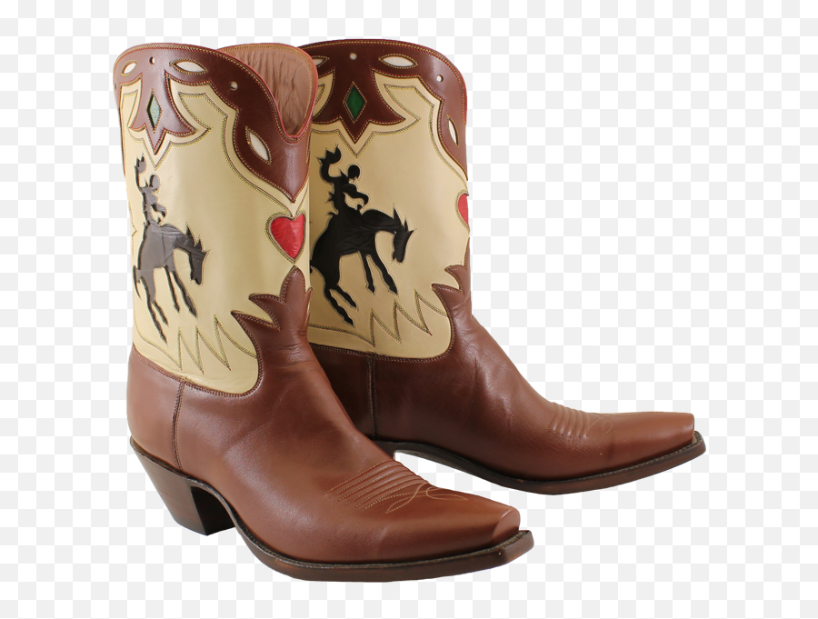 14902 - Brown Kangaroo And Bronc Buster Inlay Tops Boots Png,Cowboy Boots Png