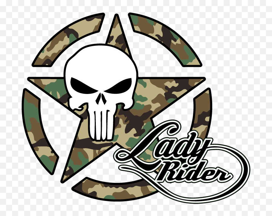 Us Army Star Lady Rider Punisher - Cut Out Punisher Skull Stencil Png,Army Star Png