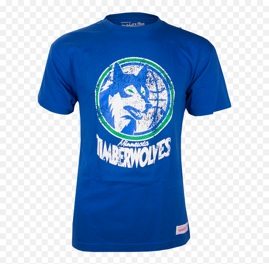 Mitchell Ness Distressed Hwc Logo T - Pumas Blue Jersey Png,Timberwolves Logo Png