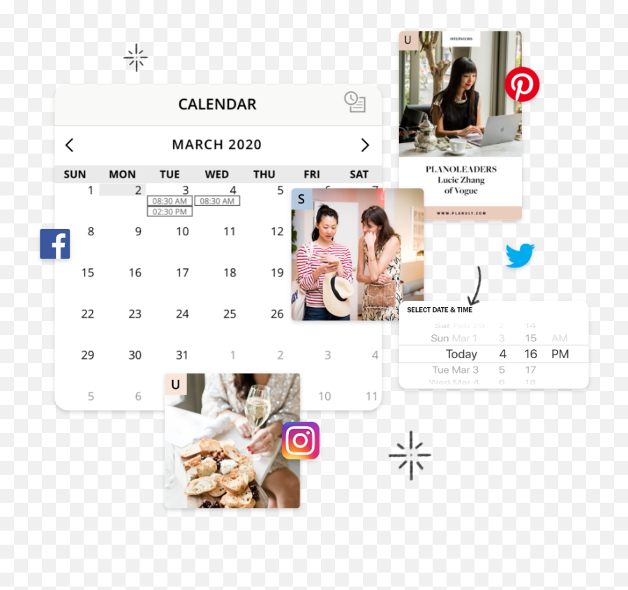 Planoly Visually Plan Manage And Schedule Your Instagram - Marketing Png,Facebook And Instagram Logo Png