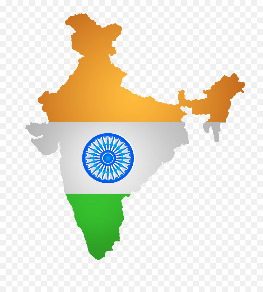India Map Flag Png Clip Art Image - India Map In Tricolour,Indian Png