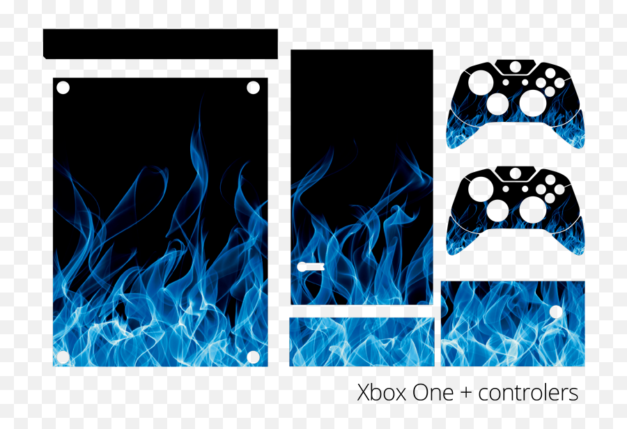 Blue Flames Xbox Skin Sticker - Aesthetic Royal Blue Blue Png,Blue Flames Png