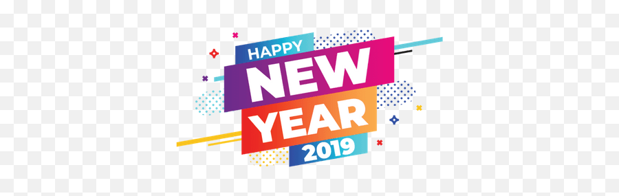 Happy New Year 2019 Colourful Transparent Png - Stickpng New Year Png Clipart,Happy Holidays Banner Png