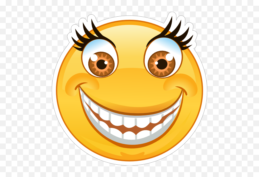 Crazy Wide Eyes Big Smile Emoji Sticker - Big Smile Emoji Png,Excited Emoji Png