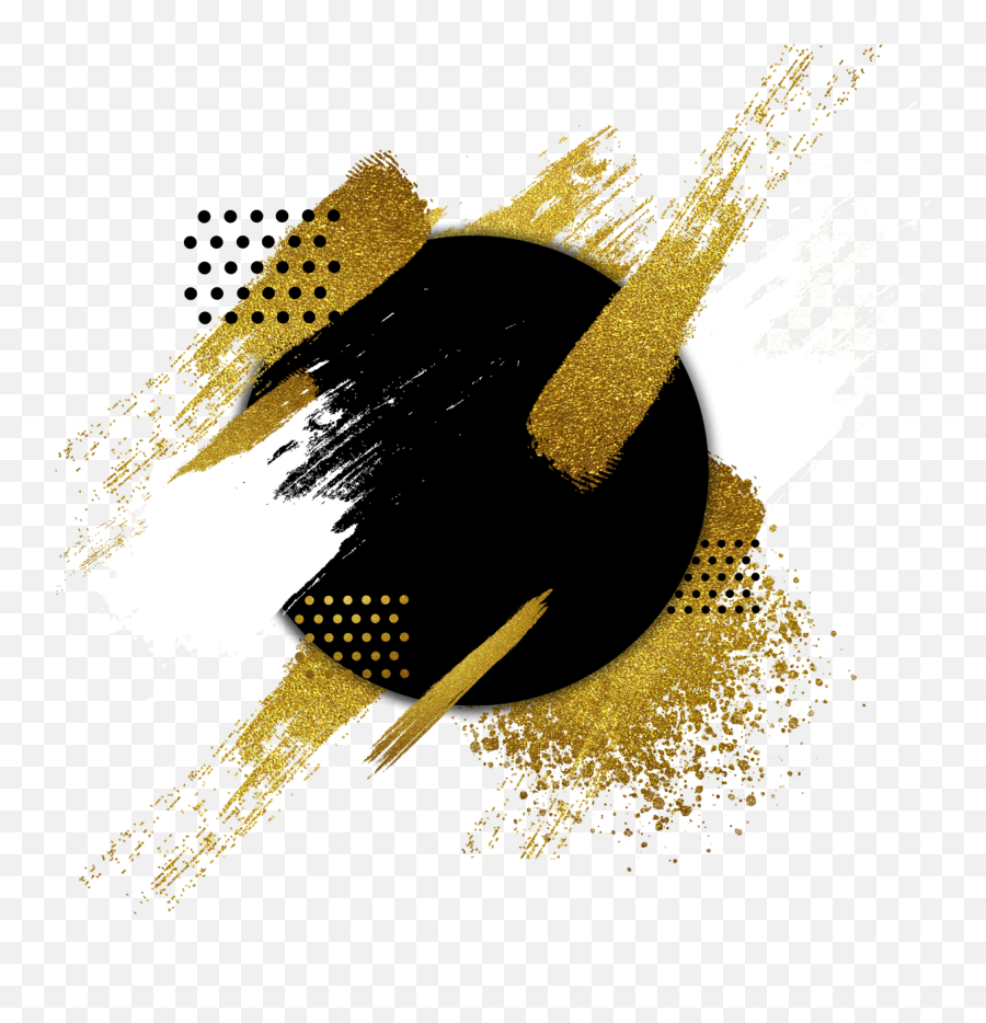 Geometric Gold Paint Sticker By Candace Kee - Gold Png,Paint Splatter Icon