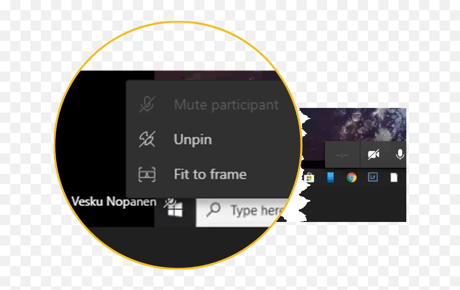 Video Spotlight A - Fit To Frame Microsoft Teams Png,Pinned Vs Unpinned Icon Image