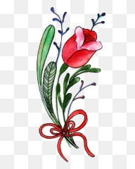 Free Png Watercolor Valentine Floral - Konfest,Flower Stem Png