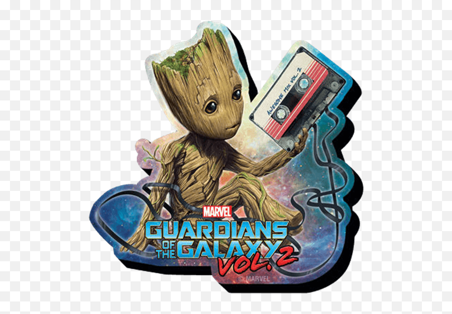 Download Baby Groot With Cassette Tape Magnet - Marvel Baby Groot Cassette Png,Guardians Of The Galaxy Vol 2 Png
