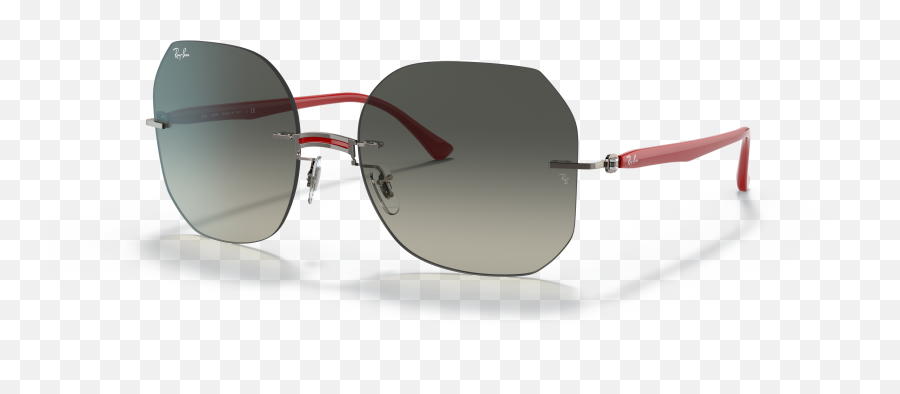 Rb8067 Titanium Sunglasses In Red And Grey Ray - Ban Rayban 8067 Png,Silhouette Icon 8130