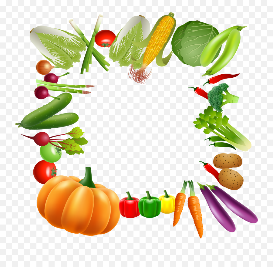 Download Vegetable Vegetarian Cuisine - Vegetables Border Clipart Png,Vegetable Png