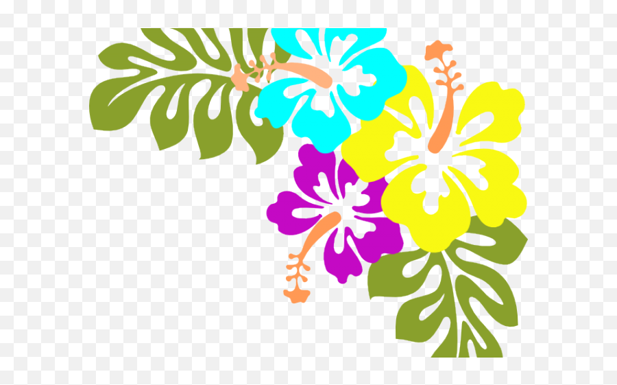 Library Clipart Borders - Hawaiian Flowers Transparent Hawaiian Flowers Clip Art Png,Flower Border Transparent Background