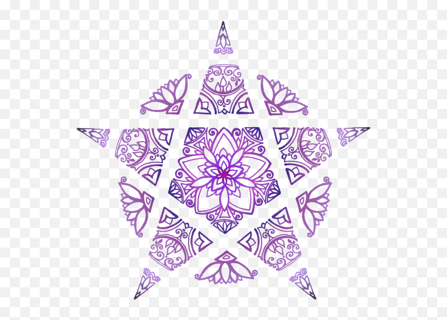 Decorative Pentacle In Purple Hand Towel - Motif Png,Pentacle Transparent