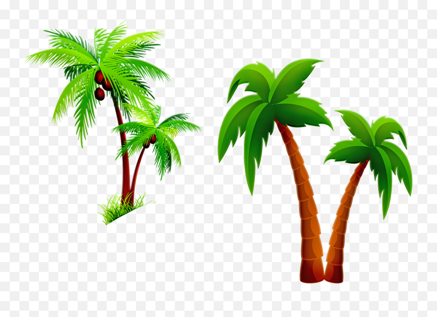 Palm Tree Cartoon Two Palms - Free Image On Pixabay Clip Art Palm Tree Png,Palmtree Png