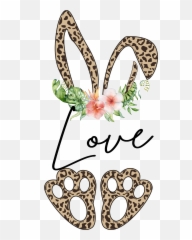 Love Bunny Ears And Feet With Various Png
